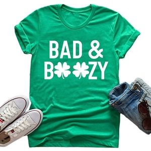 Bad and Boozy St Patty's Day Shamrock ☘️ Tee